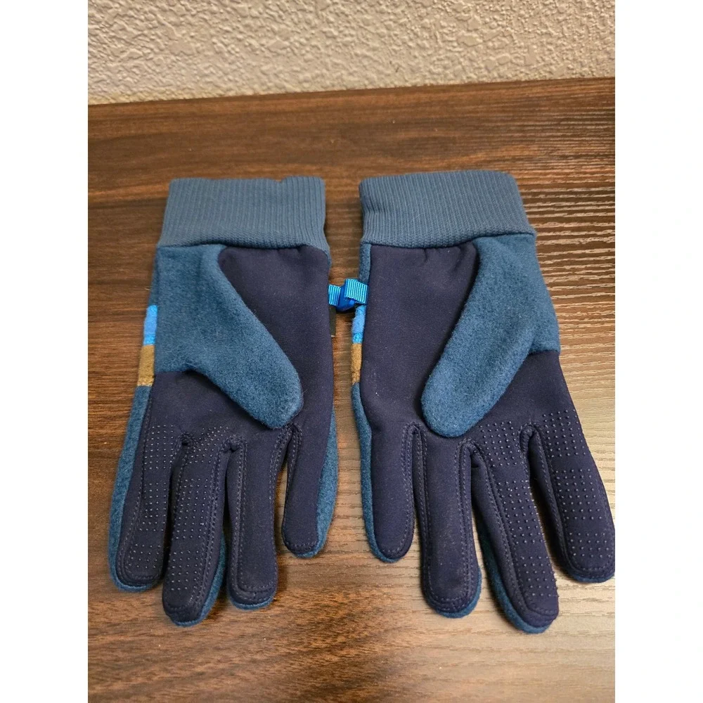 Cotopaxi Fleece Tech Gloves Navy Blue Striped Touchscreen Compatible Small